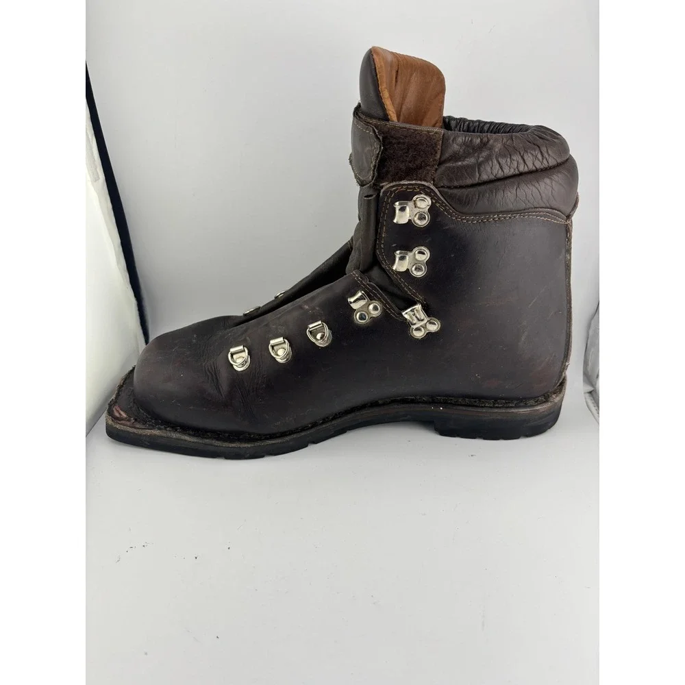 Heierling Vintage Leather Cross Country Ski Boots Brown Nordic Norm 75mm Mens 45